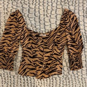 *NWOT* REFORMATION-Dallas top-tan & black-sz 4